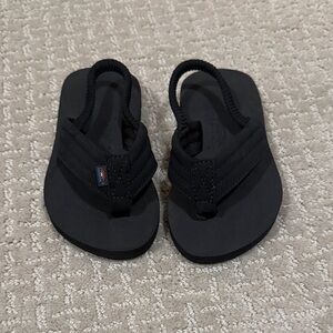 3 for $33 Rainbow Kids Classic Black Flip Flops